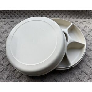 Tupperware Divided Dip Tray Serving Storage Set  with lid Veggie‎ Fruit